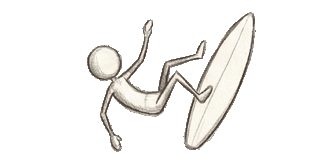 Sketch of a surfer wiping out